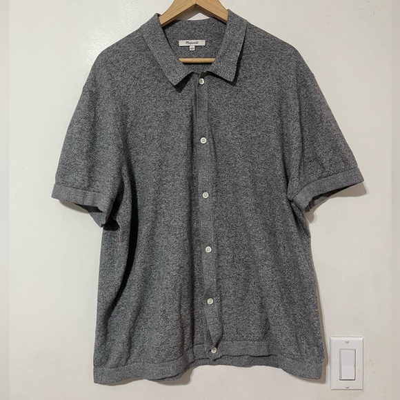 Madewell Marled Cotton Button-Up Sweater Polo Large - Picture 4 of 9